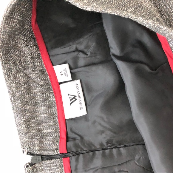 WORN ONCE: Holiday Grey/Silver Tweed Skirt! - Picture 2 of 3